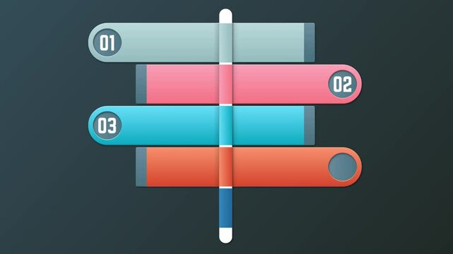 business presentation mock up template animation video in 5 category with 5 different colors