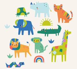 animal safari zoo hand drawn illustration  © I'L YELLOW