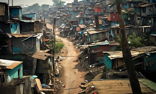 Overcrowded Slum Area &ndash; Harsh Reality of Urban Poverty
