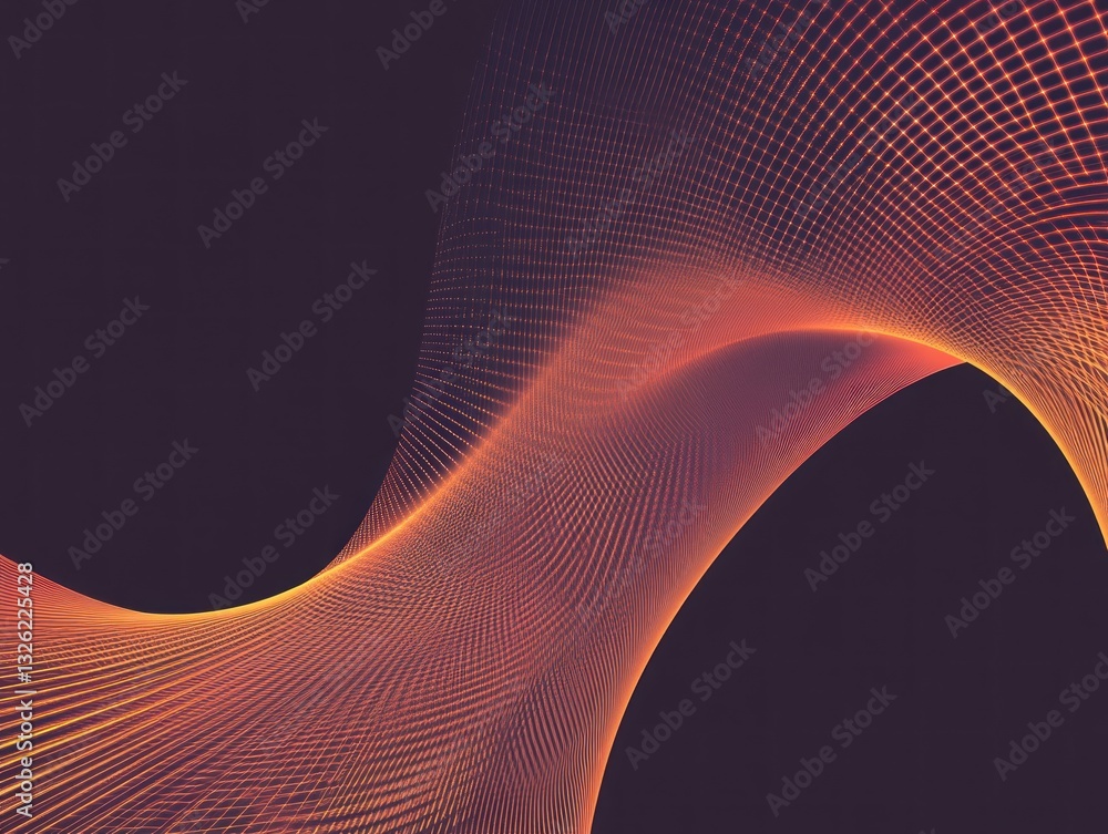 Poster abstract wave pattern in vibrant colors on a dark background