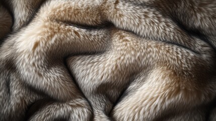 Luxurious faux fur texture detailed close-up in warm studio setting