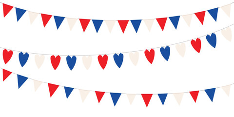 Fototapeta premium Russian bunting flags isolated on white background. Vector illustration.