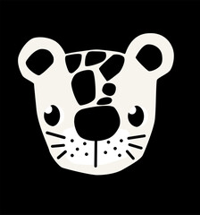 head tiger illustration hand drawn