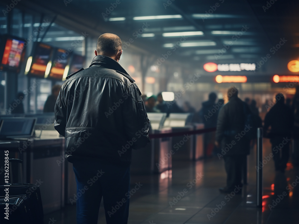 Poster airport security checkpoints operating smoothly passengers processed quickly ensuring safety