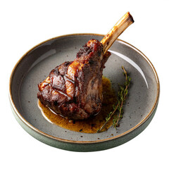 lamb chops on a white plate