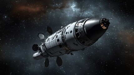 Majestic space station floating in the infinite universe amongst stars and cosmic wonders