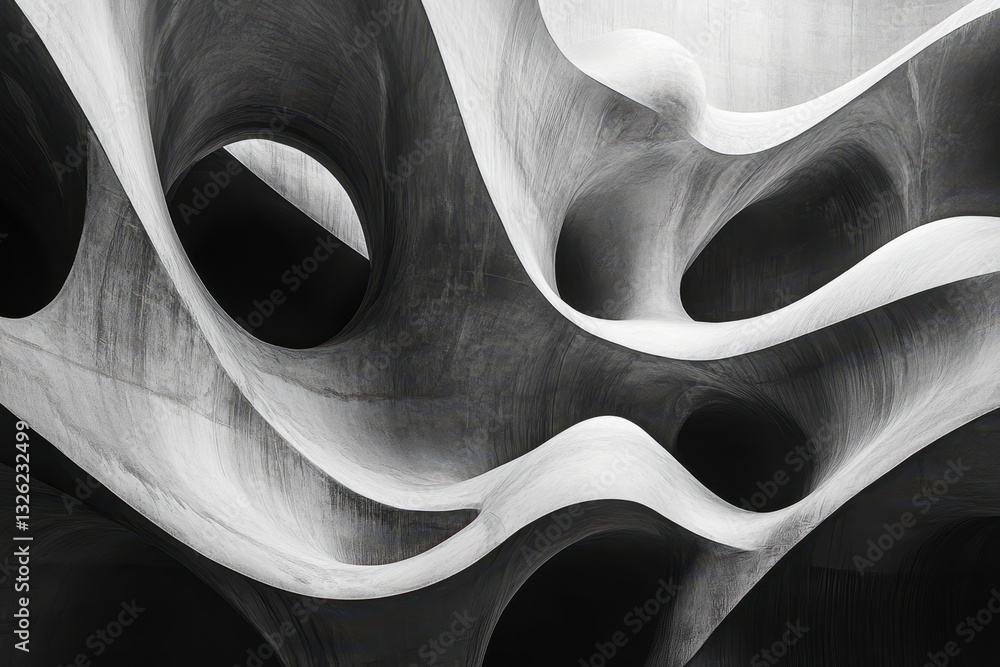 Poster abstract futuristic interior for architectural design visualization. minimalist architecture resembl