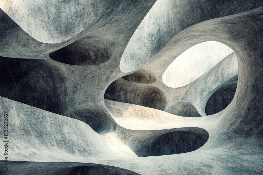 Poster abstract futuristic architecture tunnel with light. modern concrete design for background. undergrou