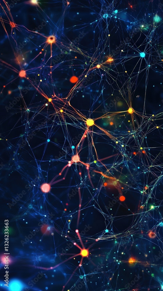 Poster an intricate network of neurons illustrating the complexity of brain connections and functionality