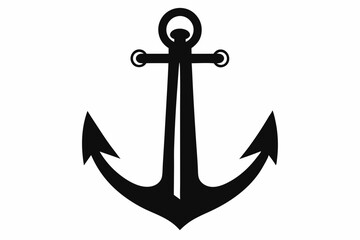anchor line art silhouette vector illustration