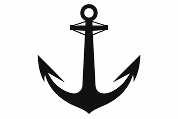 anchor line art silhouette vector illustration