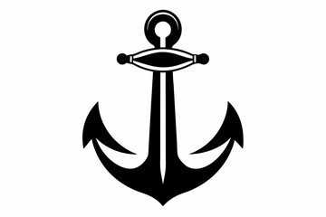 anchor line art silhouette vector illustration
