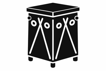 cajon line art silhouette vector illustration