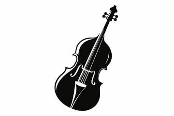 cello line art silhouette vector illustration