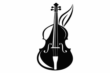 cello line art silhouette vector illustration