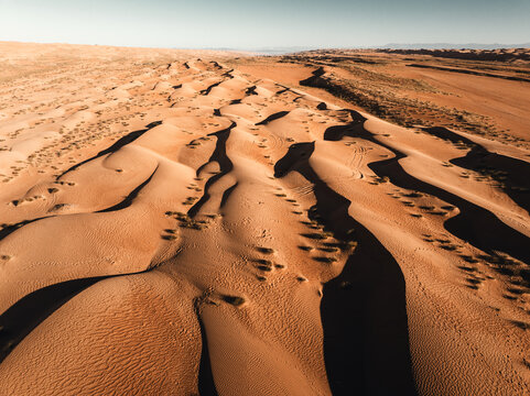 Luftaufnahme der D&uuml;nen in Wahiba Sands