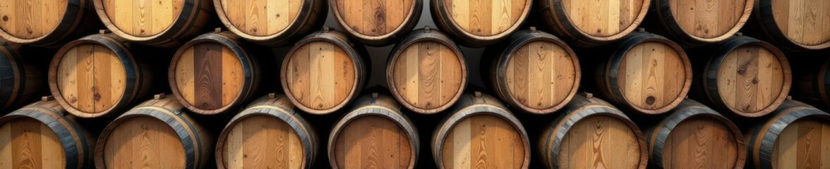 Seamless wood texture of stacked barrels, rustic background , wooden barrel, seamless