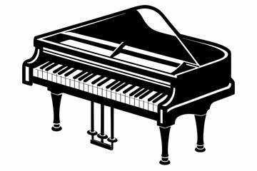 clavichord line art silhouette vector illustration