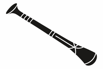didgeridoo line art silhouette vector illustration