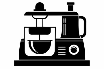 food processor line art silhouette vector illustration