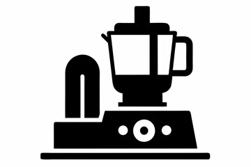 food processor line art silhouette vector illustration