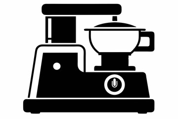 food processor line art silhouette vector illustration