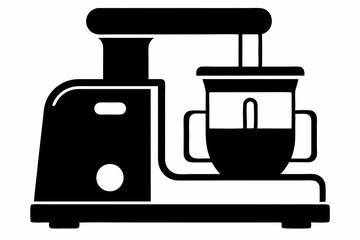 food processor line art silhouette vector illustration
