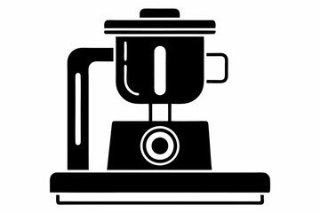 food processor line art silhouette vector illustration
