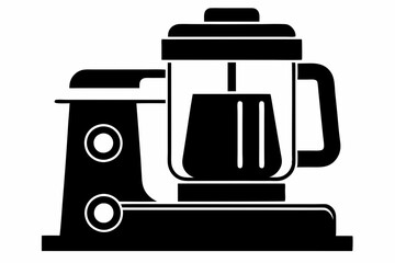 food processor line art silhouette vector illustration
