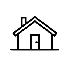Fototapeta premium Simple house icon with clean lines chimney gable roof and centered door for designs that need a home symbol with an easily recognizable shape