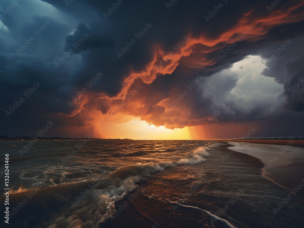 Poster the approaching weather front has a clear, distinct edge marking a shift in conditions
