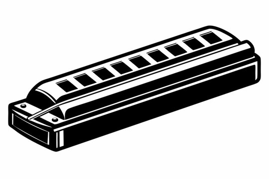black and white harmonica musical instrument clip art preview