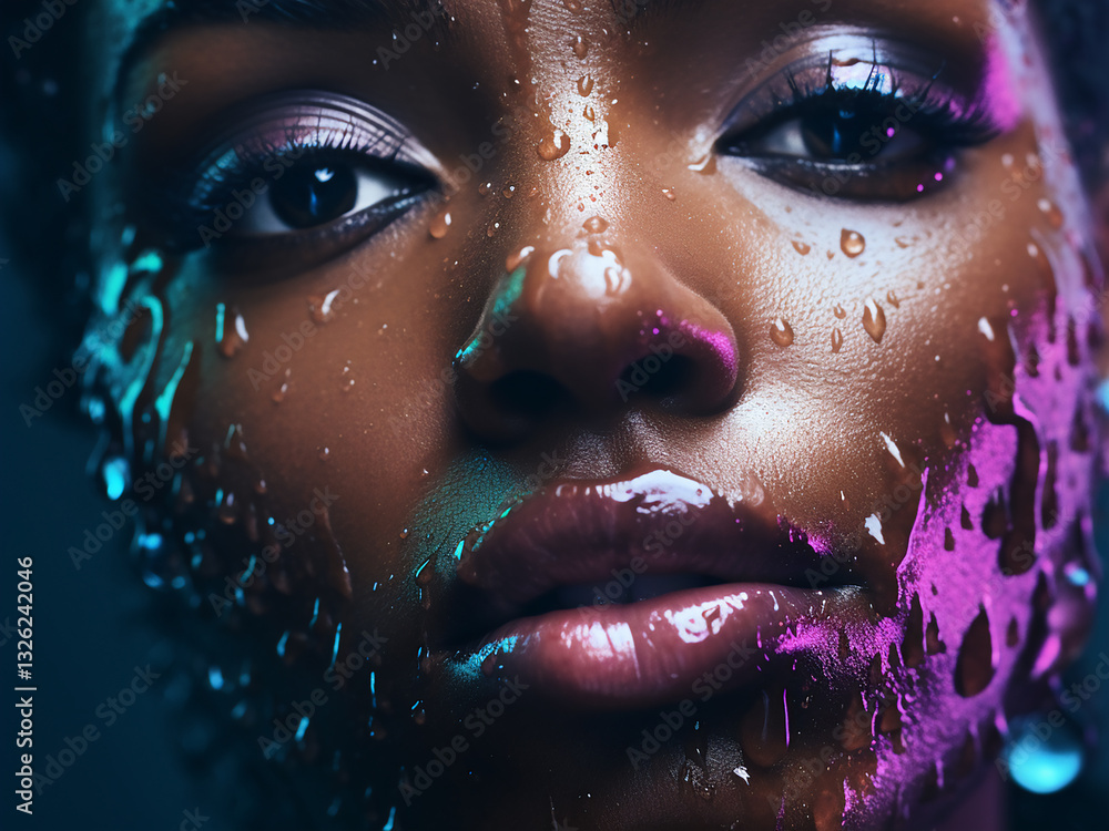 Poster wet blending of colors transitions gently, creating soft beauty and a harmonious result
