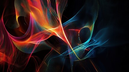 Fototapeta premium Colorful abstract design featuring dynamic shapes and vivid colors creating a modern artistic visual