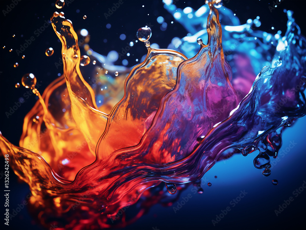 Poster working rapidly with colors blending fluidly expressing dynamic energy through natural motion