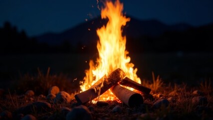 fire in the dark forest