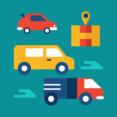 Fast delivery car icon, Fast car icon, Fast taxi icon.