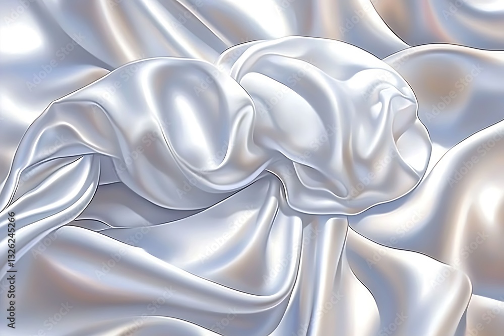 Poster abstract flowing silk fabric background with soft reflections and drapes