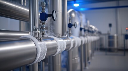 Dairy Pasteurization Pipeline with Cooling Sections in Modern Processing Facility