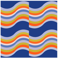 pattern on blue background waves stripes