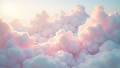 Pastel dreamy cloudscape with warm light