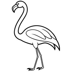 One-Line Flamingo Vector Design