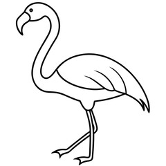 One-Line Flamingo Vector Design
