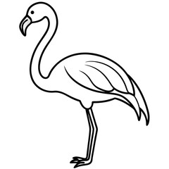 One-Line Flamingo Vector Design