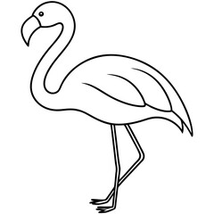 One-Line Flamingo Vector Design
