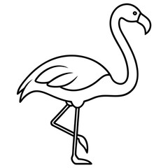 One-Line Flamingo Vector Design