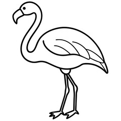 One-Line Flamingo Vector Design