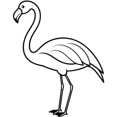 One-Line Flamingo Vector Design