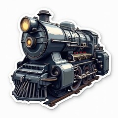 Fototapeta premium Vintage Steam Locomotive: Detailed 3D Rendering with a Steampunk Aesthetic