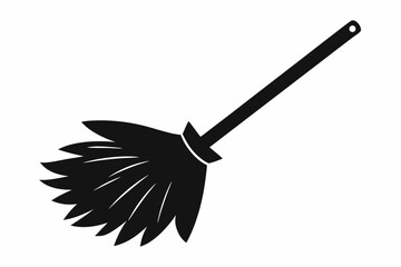 broom line art silhouette vector illustration